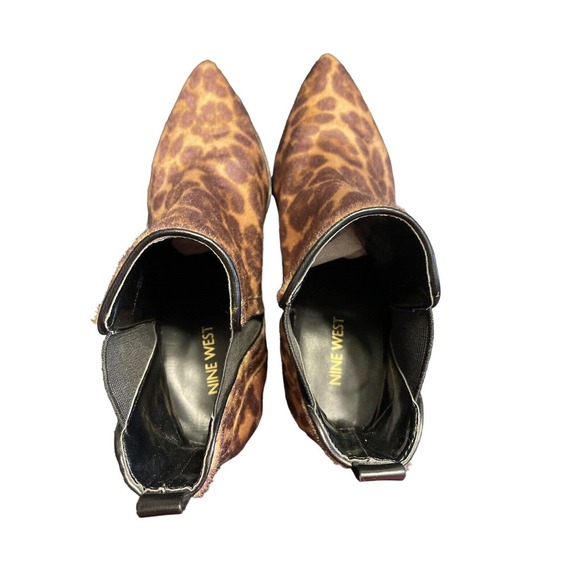 Nine West Womens Leopard Print Chelsea Ankle Boots Block Heel Size 7 - Picture 4 of 8